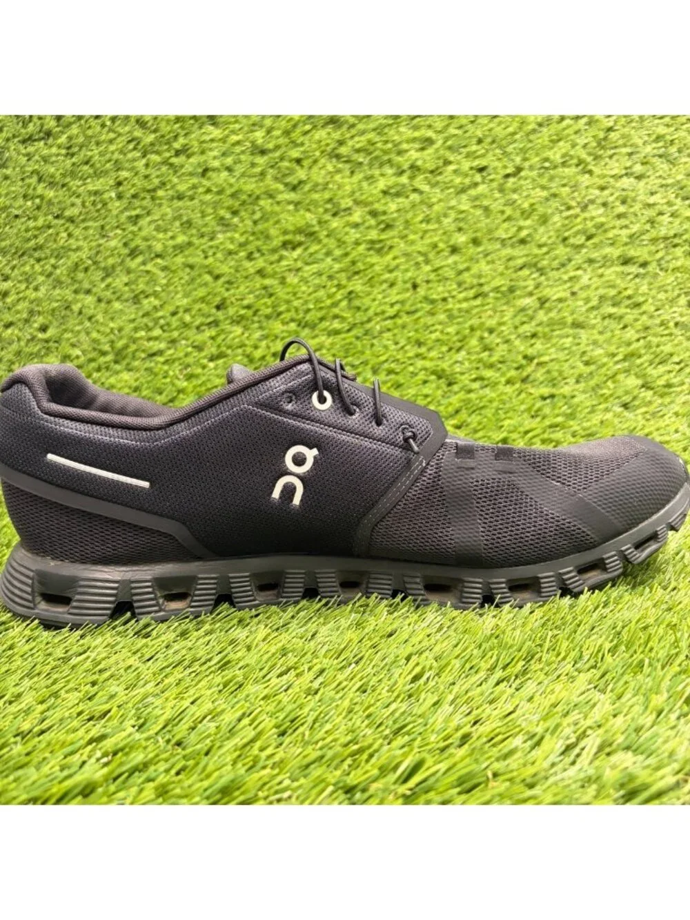 On Cloud 5 Mens Size 14 Black Athletic Running Walking Slip-On Shoes Sneakers